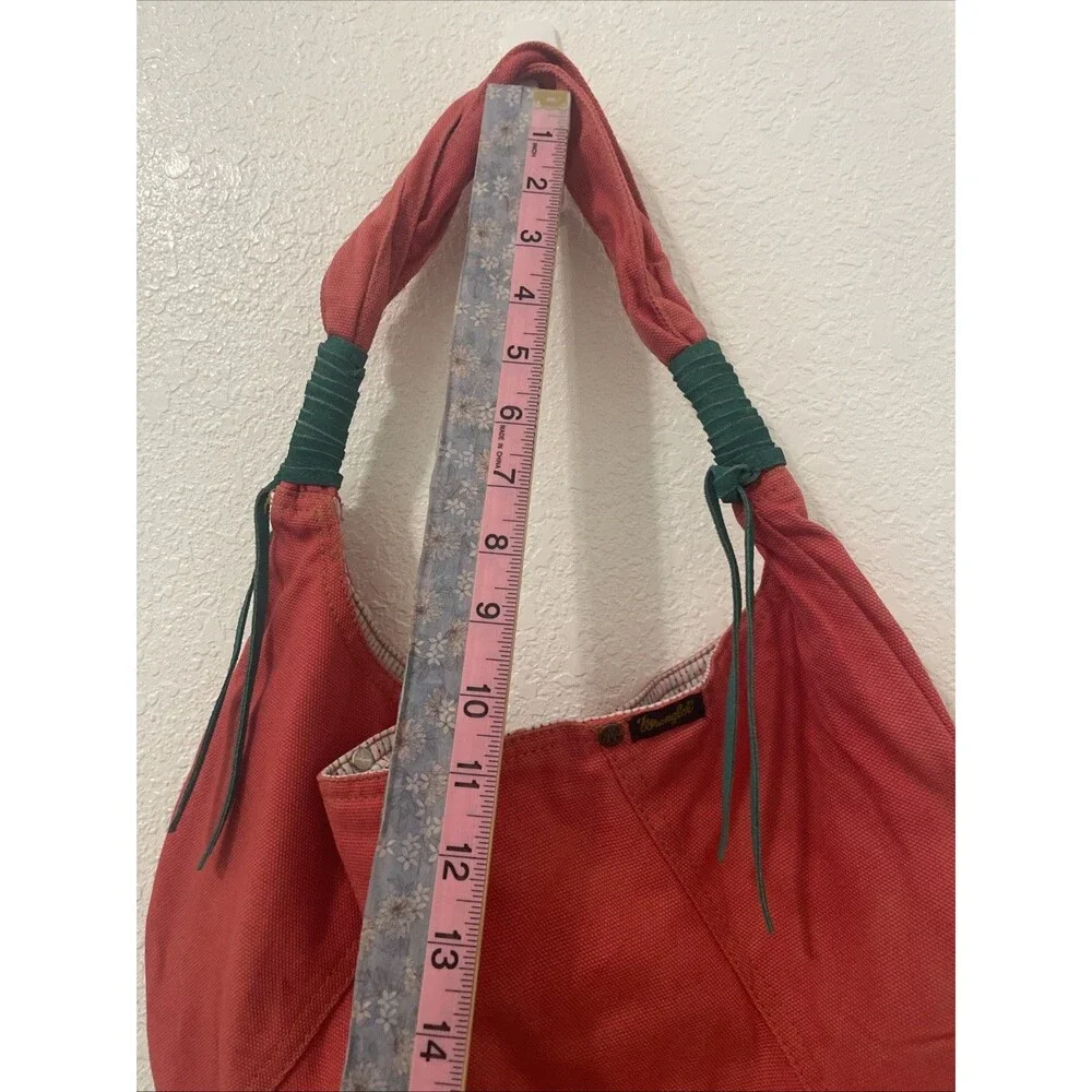 Wrangler Shoulder Bag Canvas Hobo Suede Detail Zipper Pocket wear On Strap See